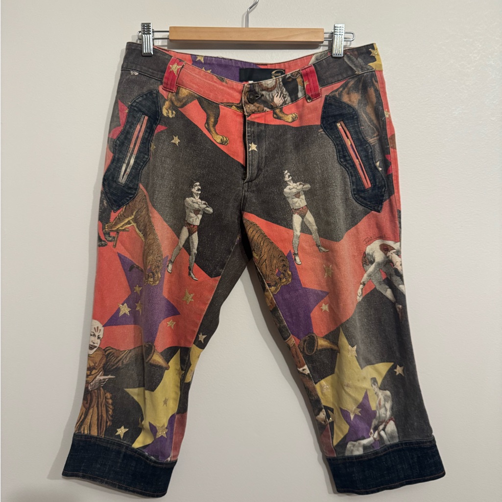 Just Cavalli Multicolor Printed Jacket With Purple Trim